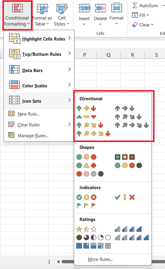 Icon Sets in Excel