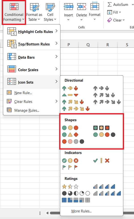 Icon Sets in Excel