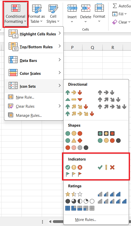 Icon Sets in Excel
