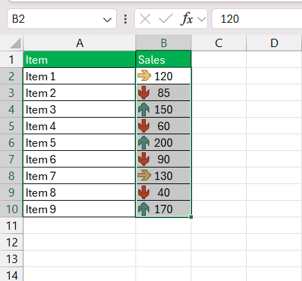 Icon Sets in Excel