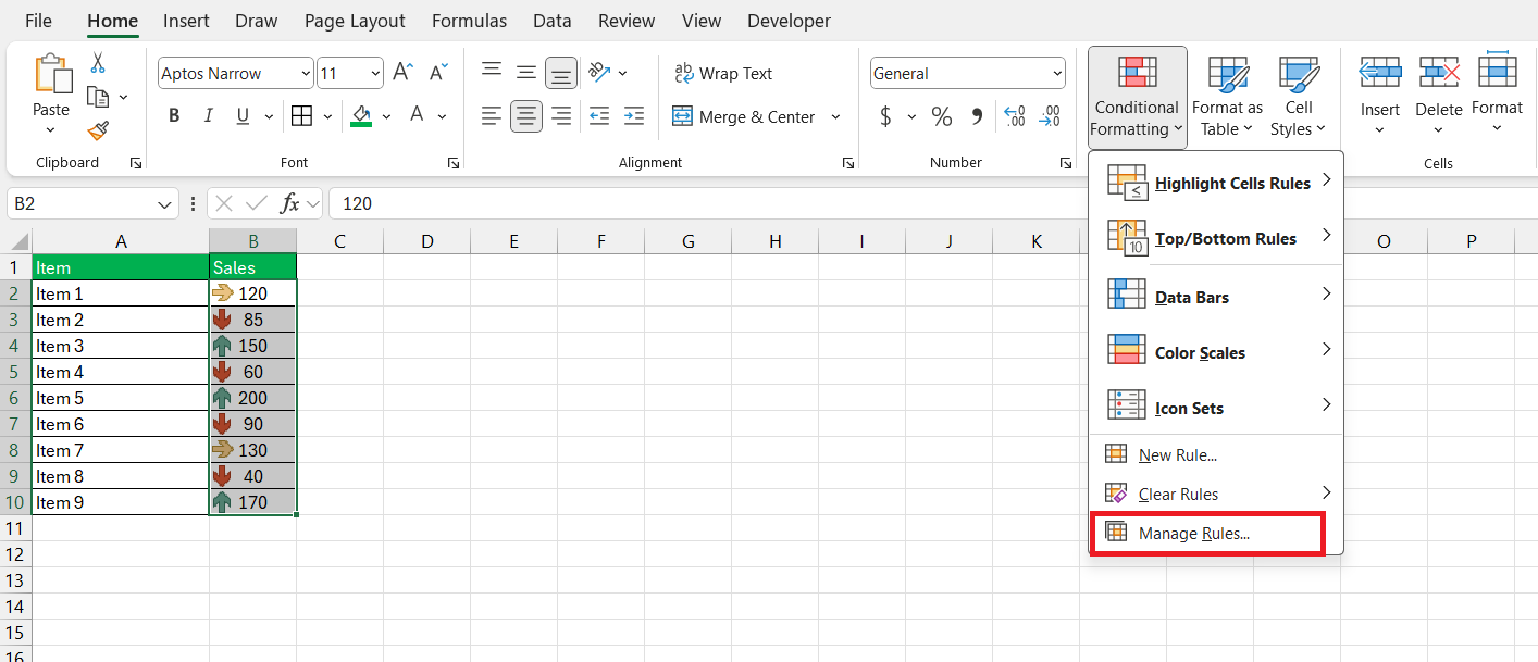 Icon Sets in Excel