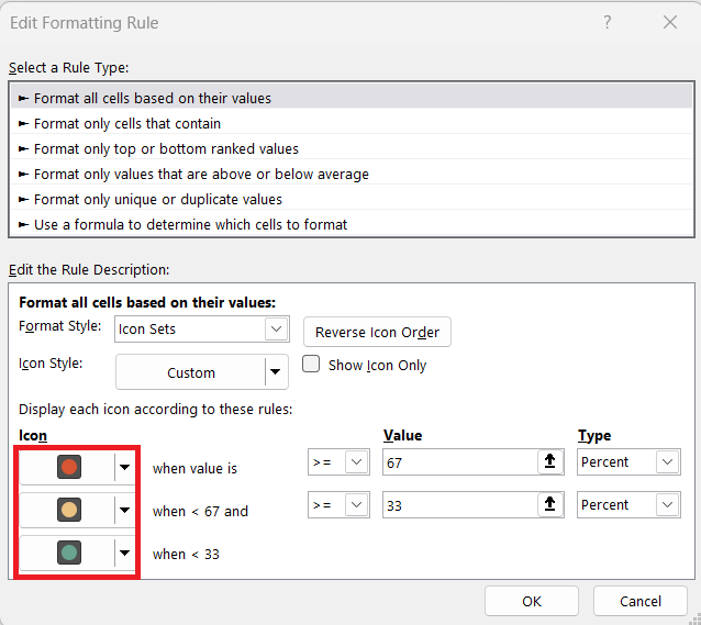 Icon Sets in Excel