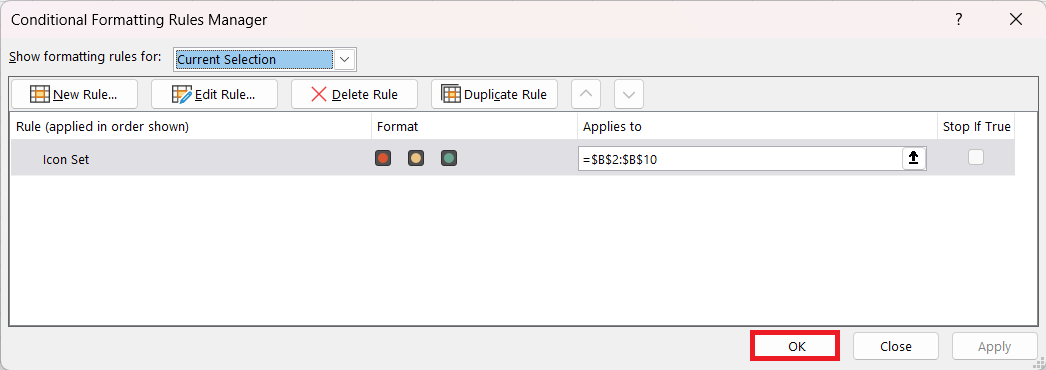 Icon Sets in Excel