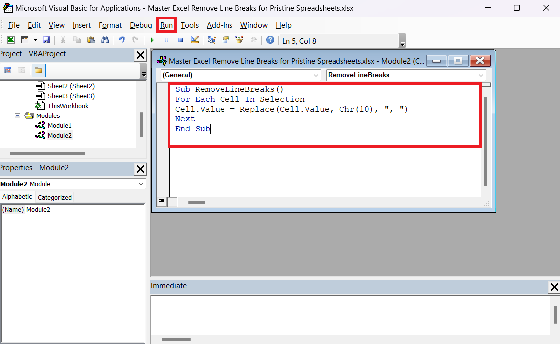 Remove Line Breaks