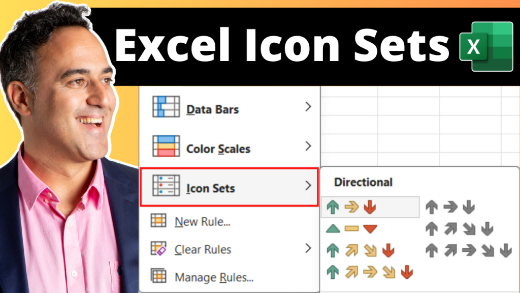 Data with icon sets in excel