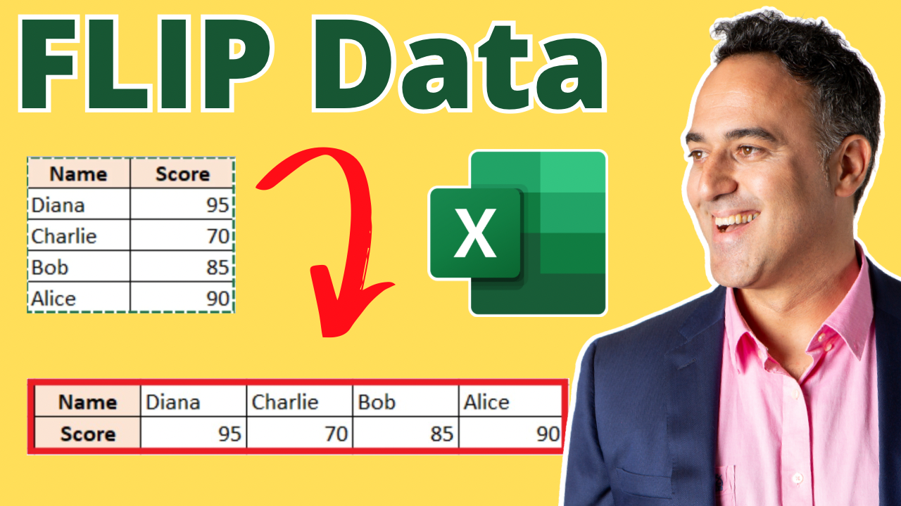 How to Flip Data in Columns and Rows in Excel