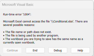 Easy Run Time Error 1004 Fixes in Excel | MyExcelOnline