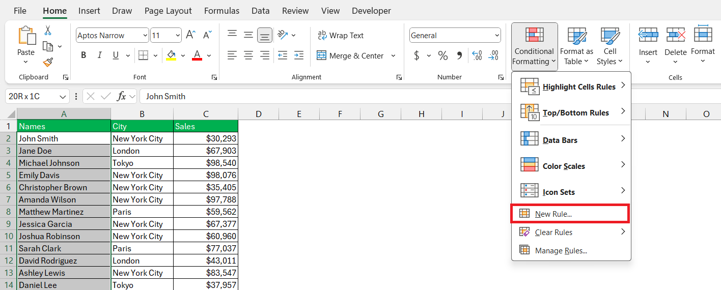 Conditional Format Based on Another Cell