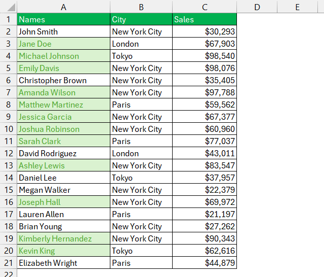 Conditional Format Based on Another Cell