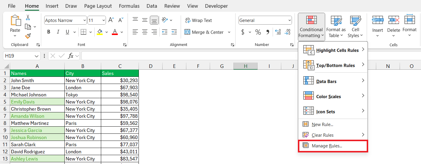 Conditional Format Based on Another Cell