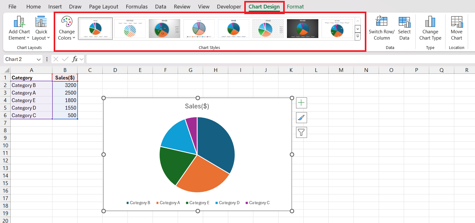 Draw a Pie Chart