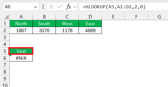 HLOOKUP