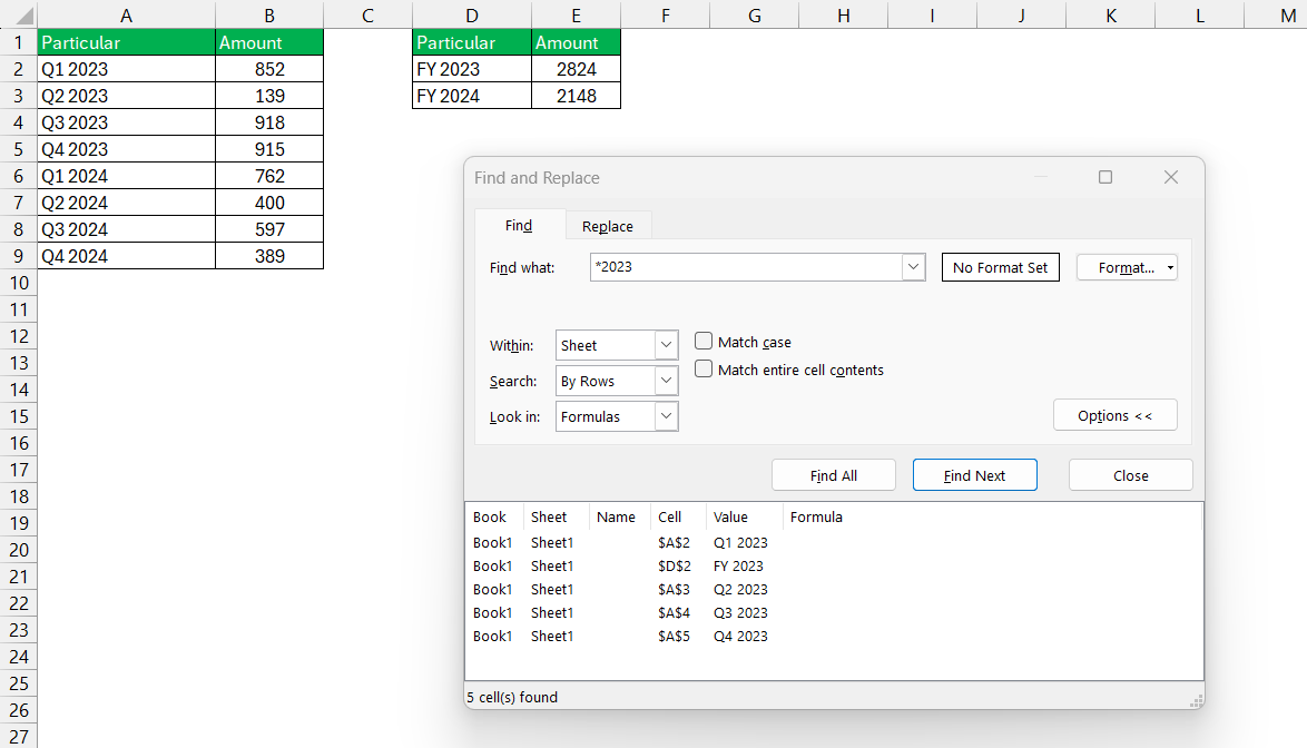 wildcard in excel