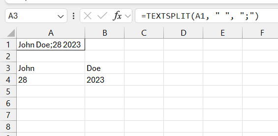 split text in excel