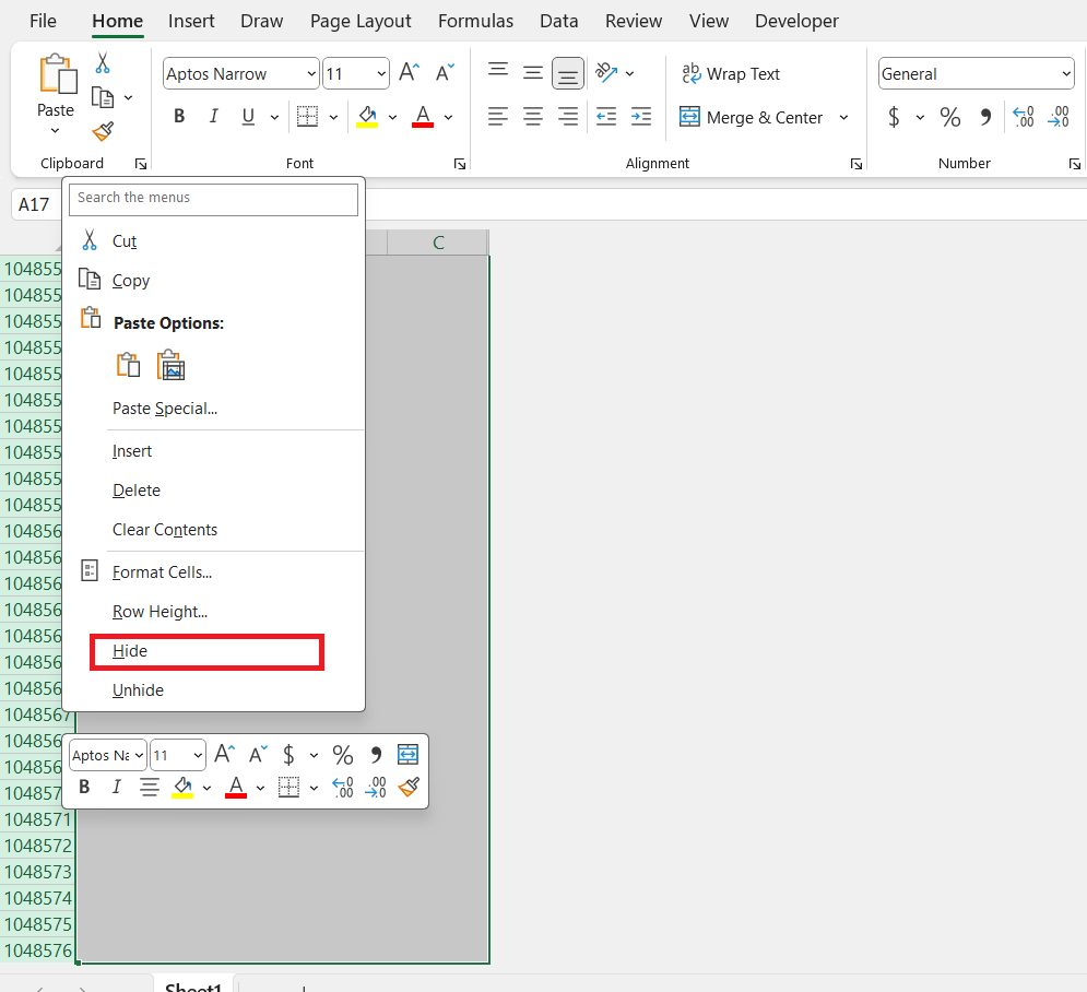 How to Limit Excel Sheet Size