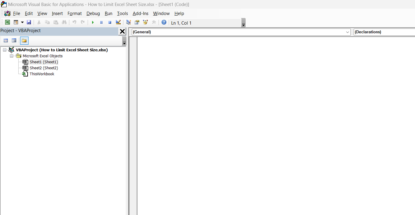 How to Limit Excel Sheet Size