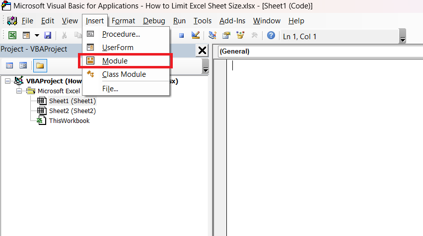 How to Limit Excel Sheet Size