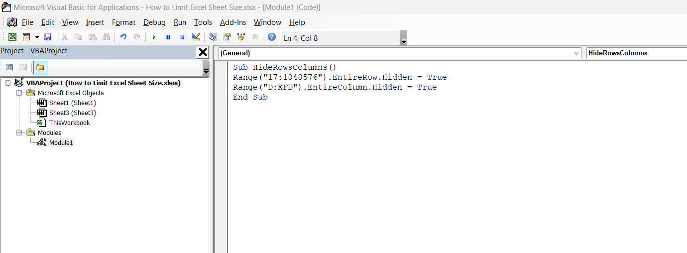 How to Limit Excel Sheet Size