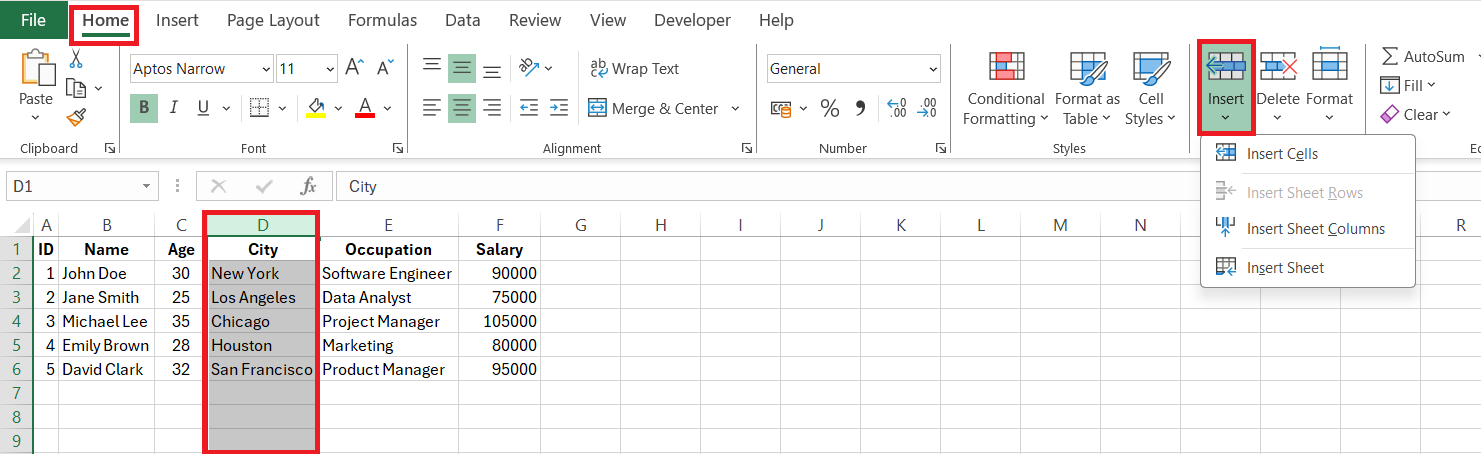 How to Add Columns in Excel