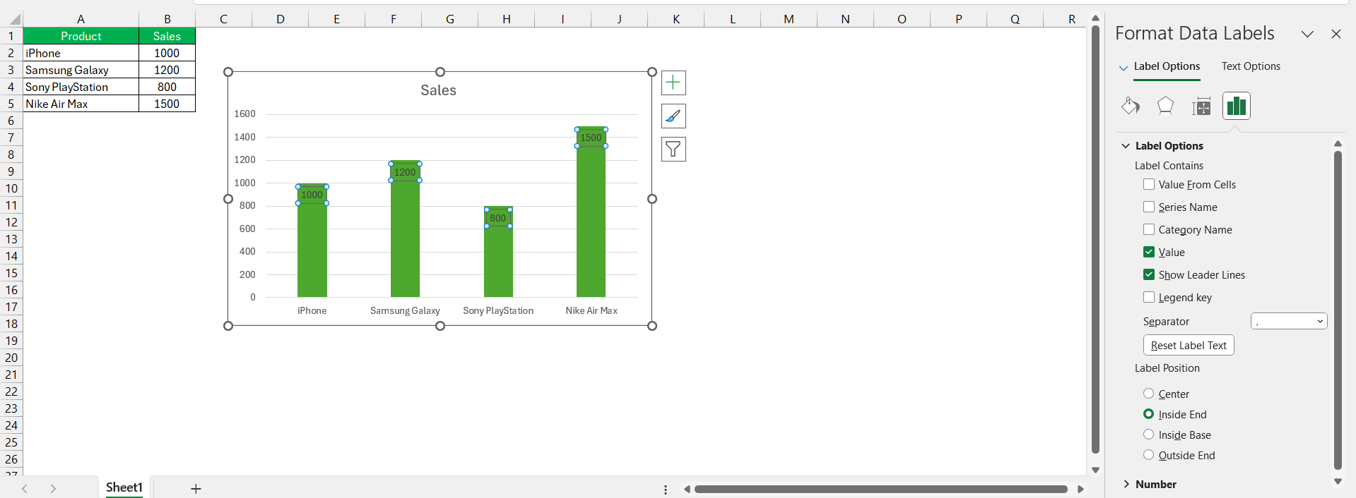 Add Data Labels