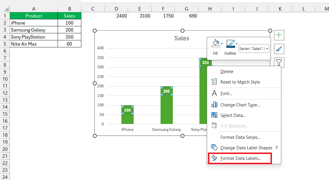 Add Data Labels