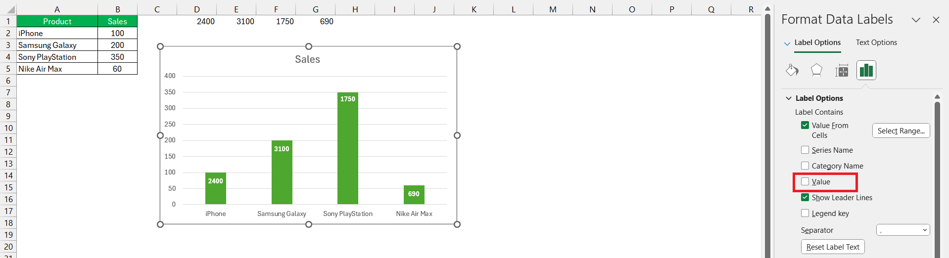 Add Data Labels