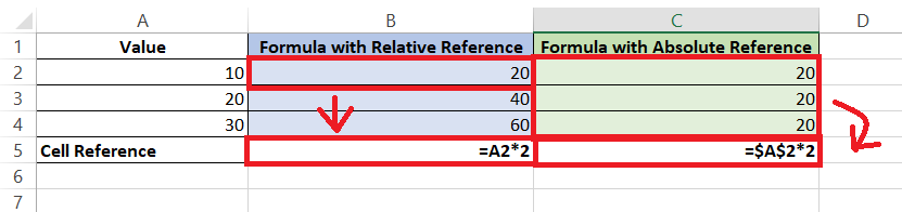 drag formula in excel