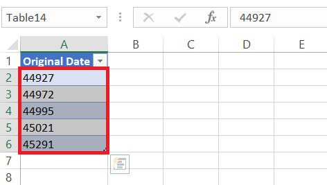 date as a number