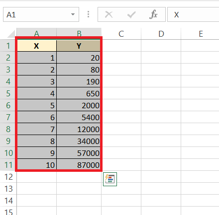 semi log graph in excel