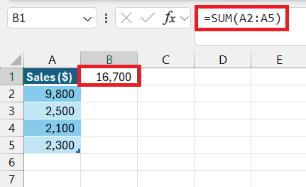 How to Sum a Column in Excel