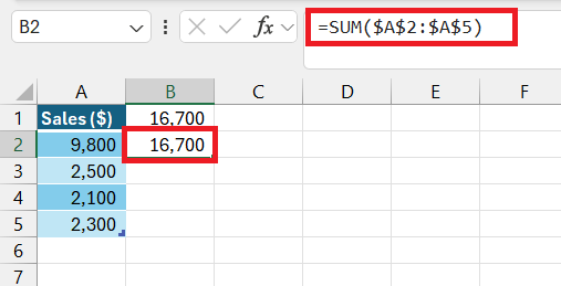 How to Sum a Column in Excel