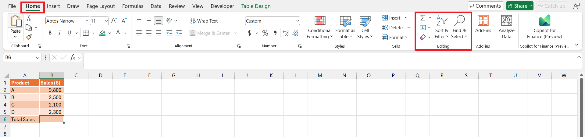How to Sum a Column in Excel