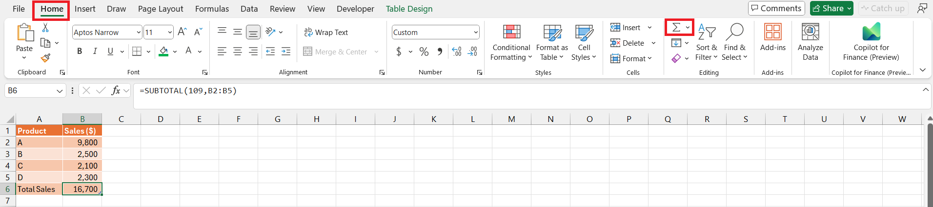 How to Sum a Column in Excel