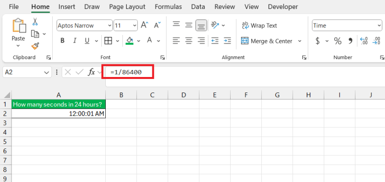 How to Calculate how many seconds in 24 hour duration in Excel ...
