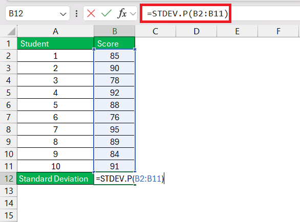 Standard Deviation as a Percentage in Excel