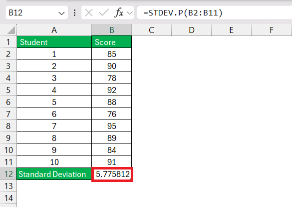 Standard Deviation as a Percentage in Excel