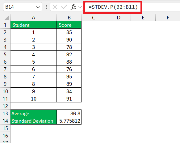 Standard Deviation as a Percentage in Excel