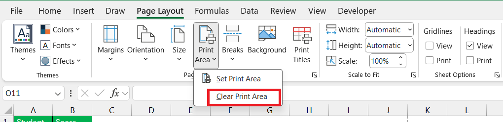 Print Shortcuts in Excel