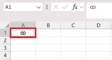Infinity Symbol in Excel