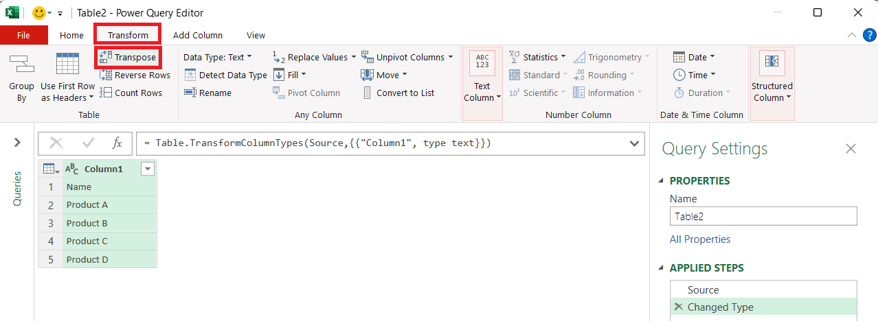 Excel columns to rows