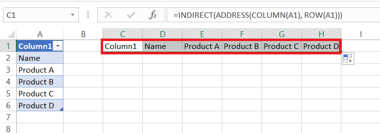 Excel columns to rows