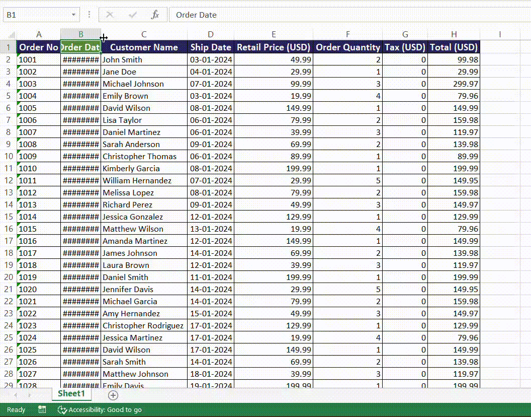 excel autofit