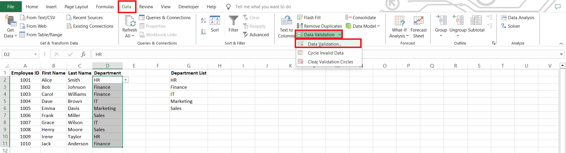 Remove Drop Down Lists in Excel