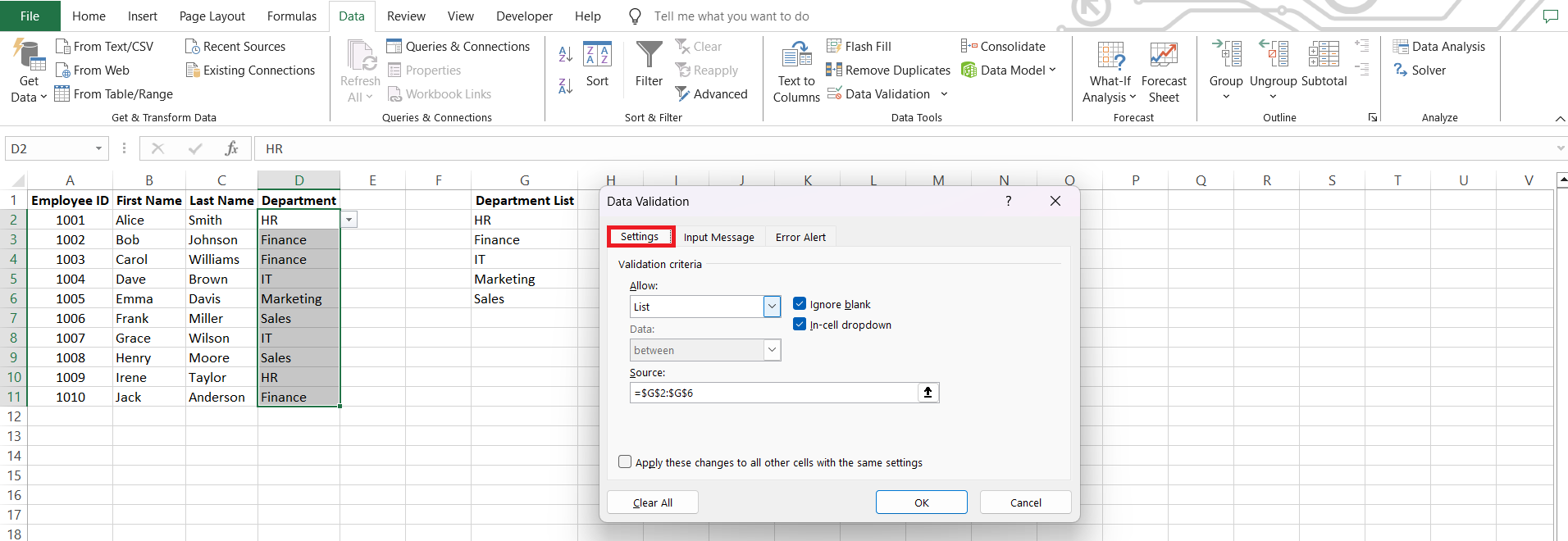 Remove Drop Down Lists in Excel