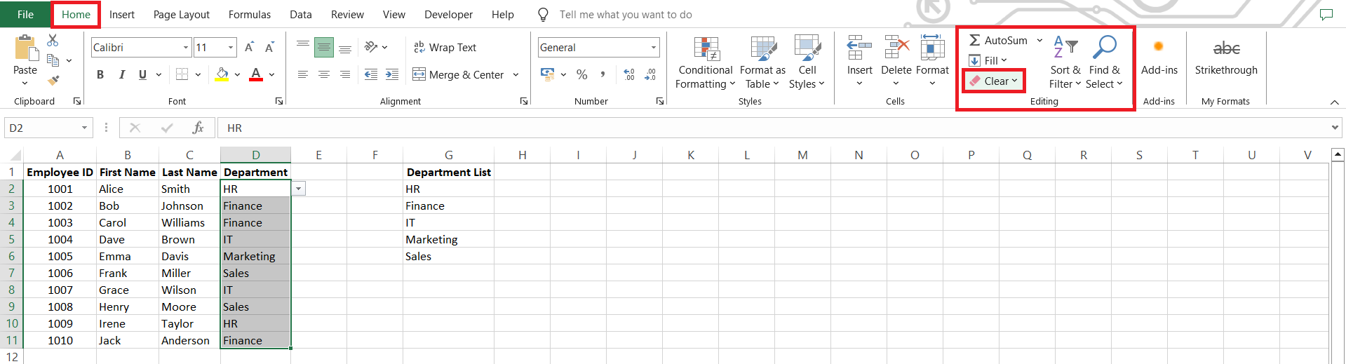 Remove Drop Down Lists in Excel