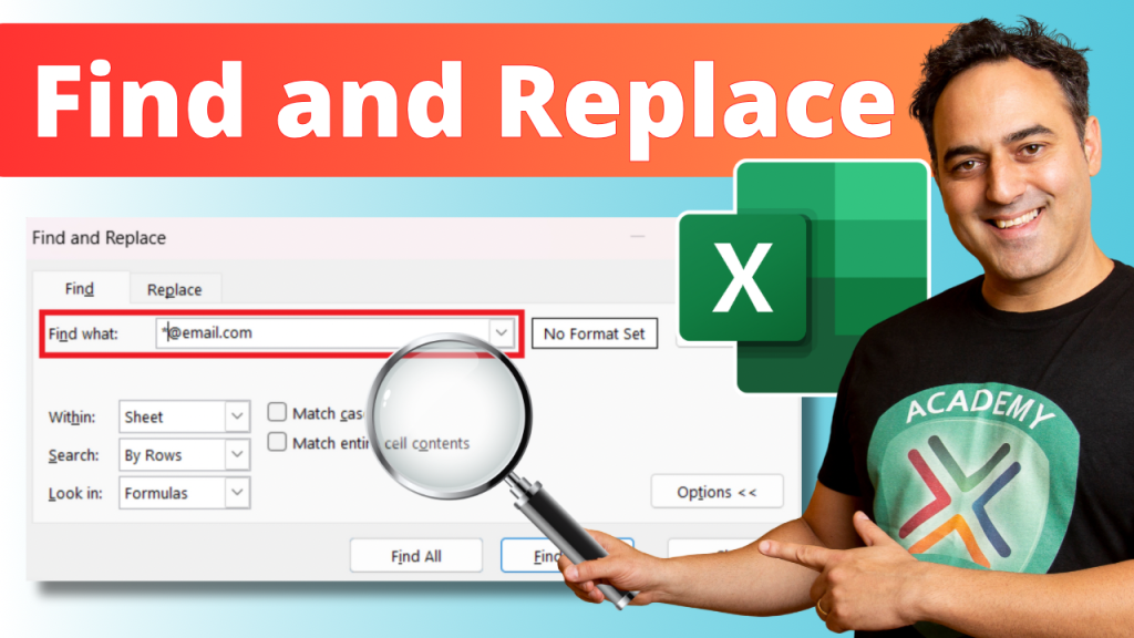 Find and replace in excel