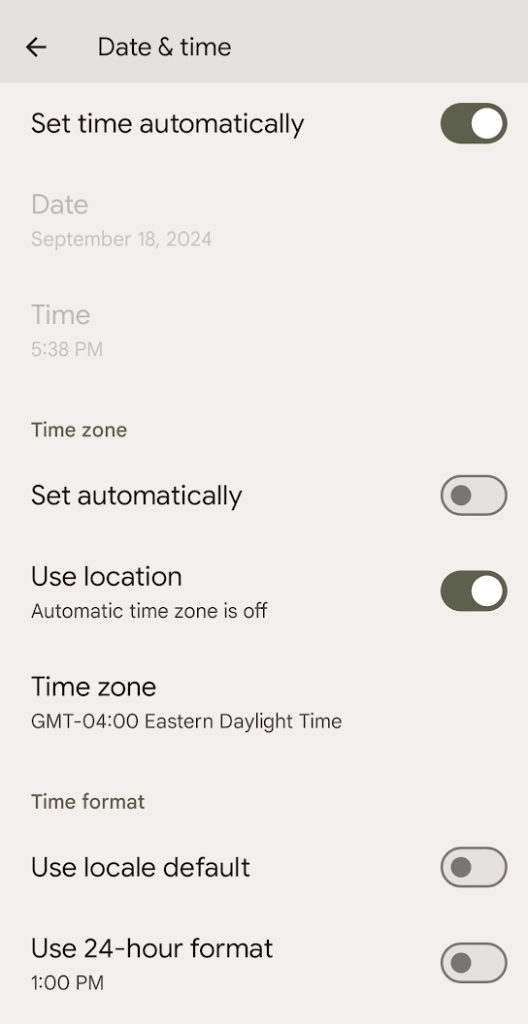 Set your time zone