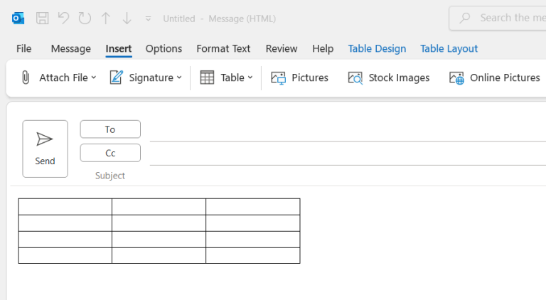 How to Add Table Borders in Outlook Fast | MyExcelOnline