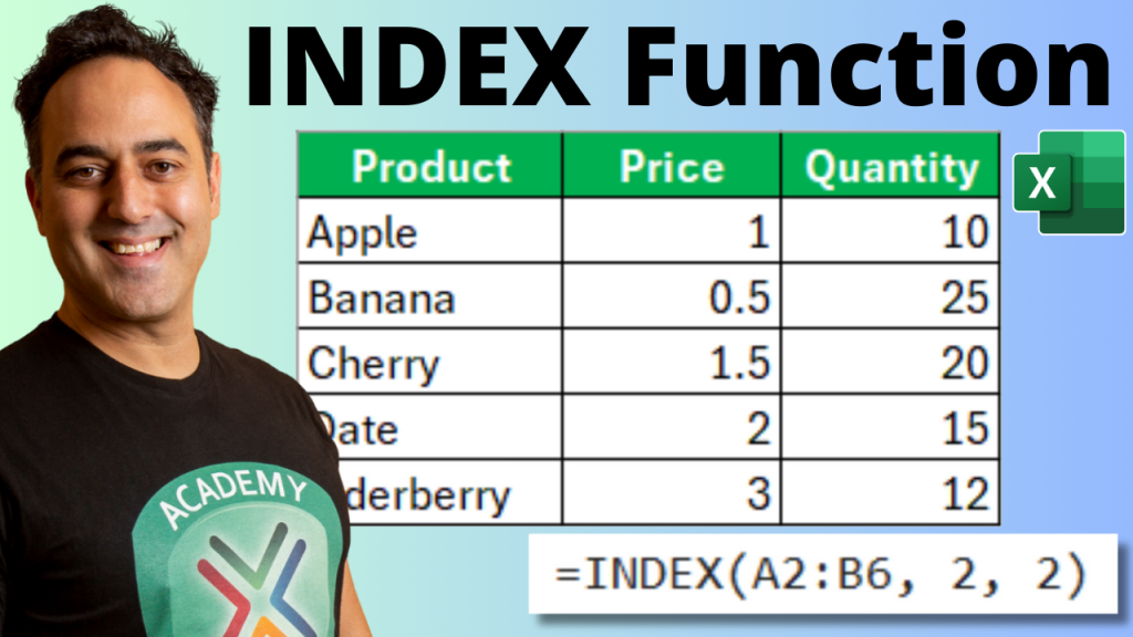 Excel index function