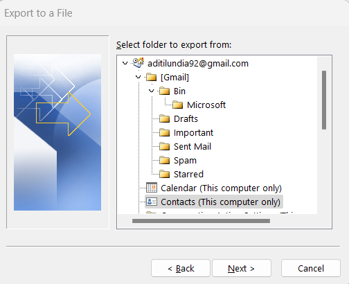 sync contact between outlook and gmail contact